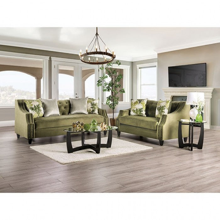 Furniture of America - Kaye Sofa in Green - SM2684-SF - GreatFurnitureDeal