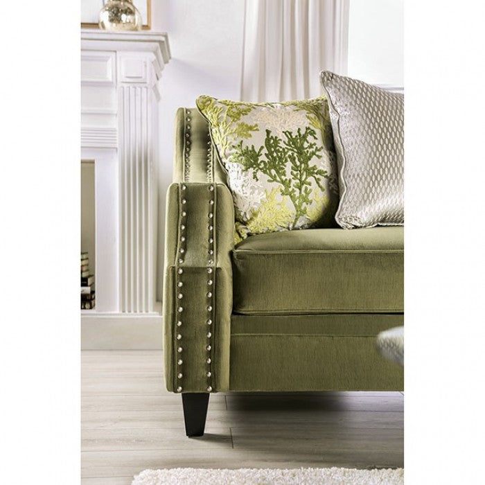 Furniture of America - Kaye Loveseat in Green - SM2684-LV - GreatFurnitureDeal