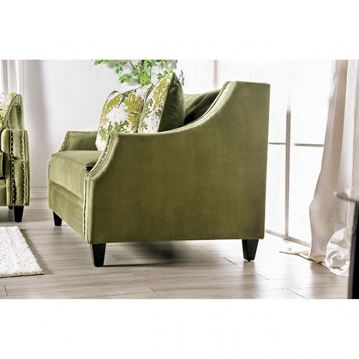 Furniture of America - Kaye Loveseat in Green - SM2684-LV - GreatFurnitureDeal
