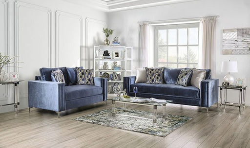 Furniture of America - Jodie Loveseat in Satin Blue - SM2687-LV - GreatFurnitureDeal