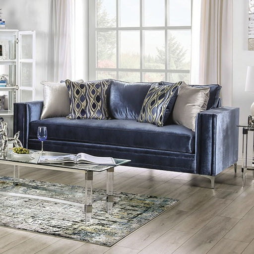 Furniture of America - Jodie Sofa in Satin Blue - SM2687-SF - GreatFurnitureDeal