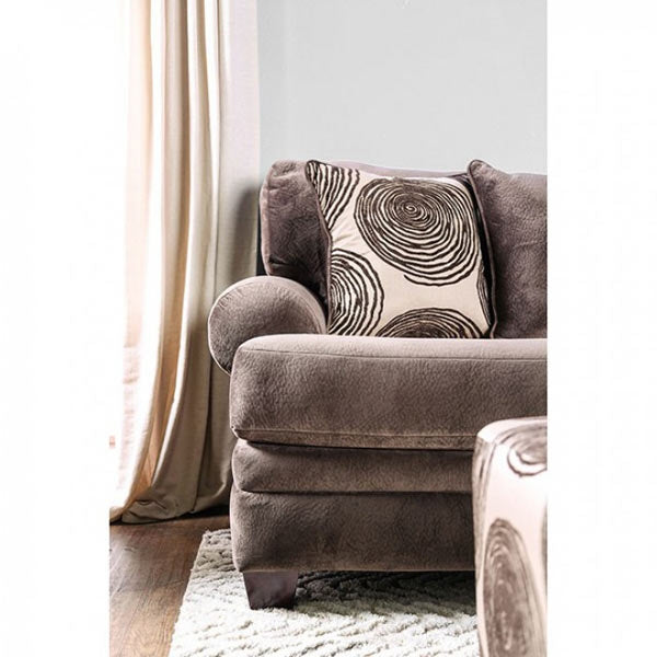 Furniture of America - Bonaventura 2 Piece Sofa Set in Brown - SM5142BR-SF-CH - Side View