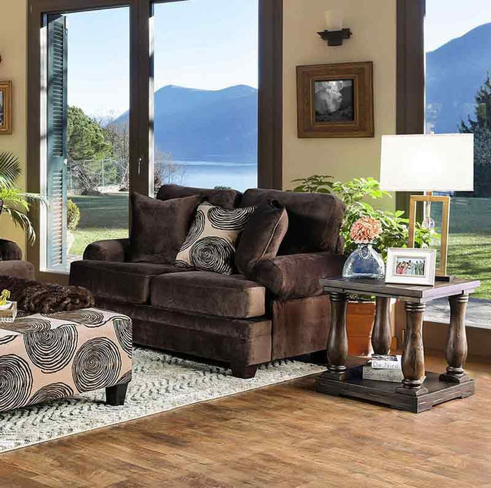 Furniture of America - Bonaventura 2 Piece Sofa Set in Brown - SM5142BR-SF-LV - Loveseat
