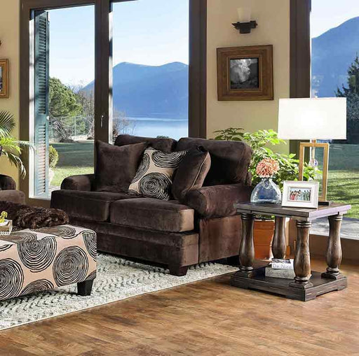 Furniture of America - Bonaventura Loveseat in Brown - SM5142BR-LV - GreatFurnitureDeal