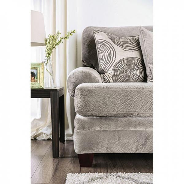 Furniture of America - Bonaventura 2 Piece Sofa Set in Gray - SM5142GY-SF-LV - Side View
