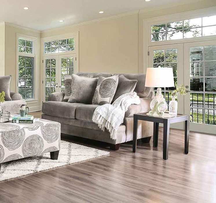Furniture of America - Bonaventura 4 Piece Living Room Set in Gray - SM5142GY-SF-LV-CH-OT - Loveseat