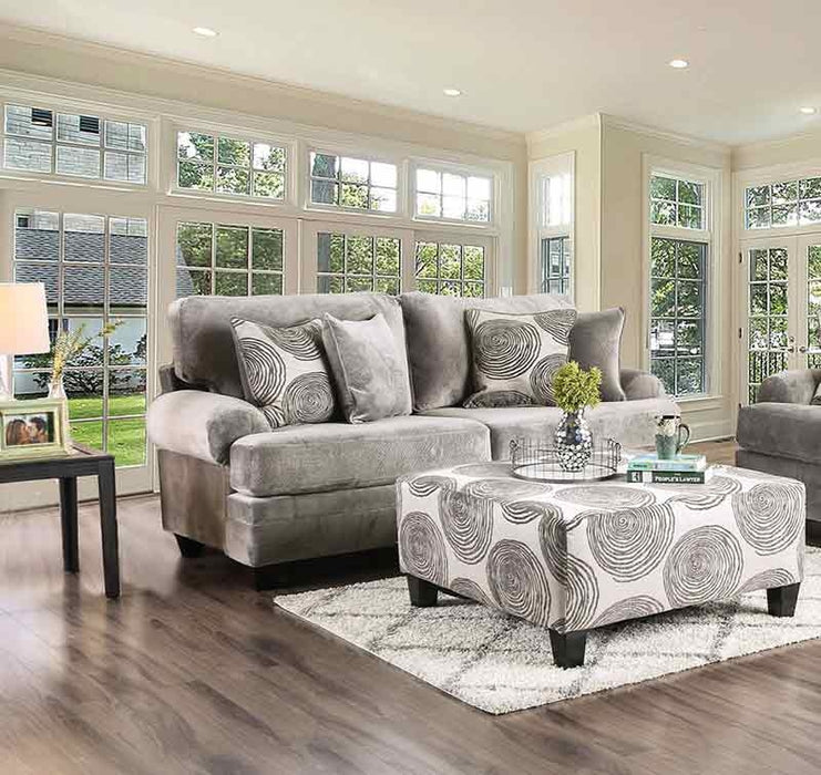 Furniture of America - Bonaventura 2 Piece Sofa Set in Gray - SM5142GY-SF-LV - Sofa