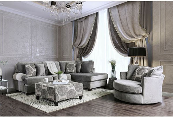 Bonaventura Gray Sectional Sofa - SM5143GY - Room View