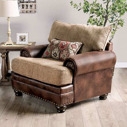 Furniture of America - Fletcher 3 Piece Living Room Set in Brown - SM5148-SF-LV-CH - Chair