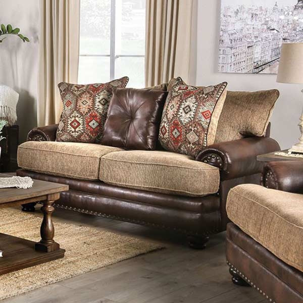 Furniture of America - Fletcher Loveseat in Brown - SM5148-LV