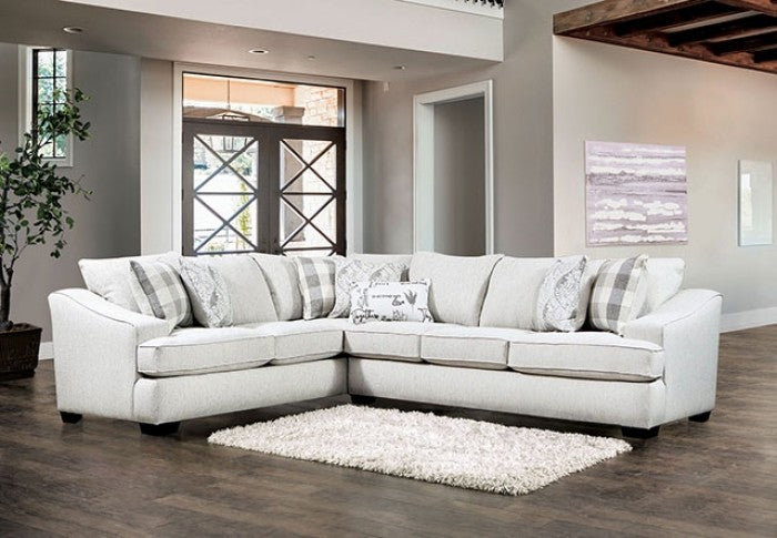 Furniture of America - Leamington Sectional in Ivory - SM5401-SECT - GreatFurnitureDeal