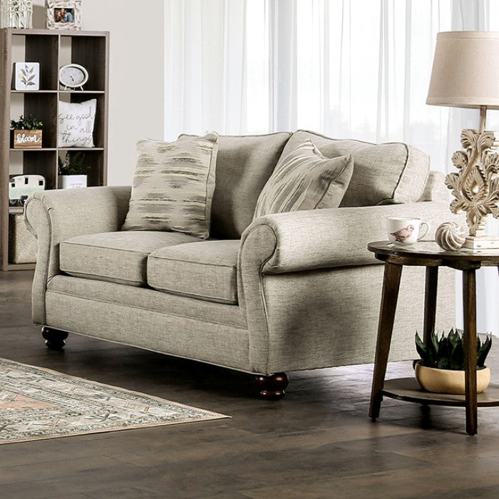 Furniture of America - Amaya 2 Piece Sofa Set in Cream - SM5411-SF-LV