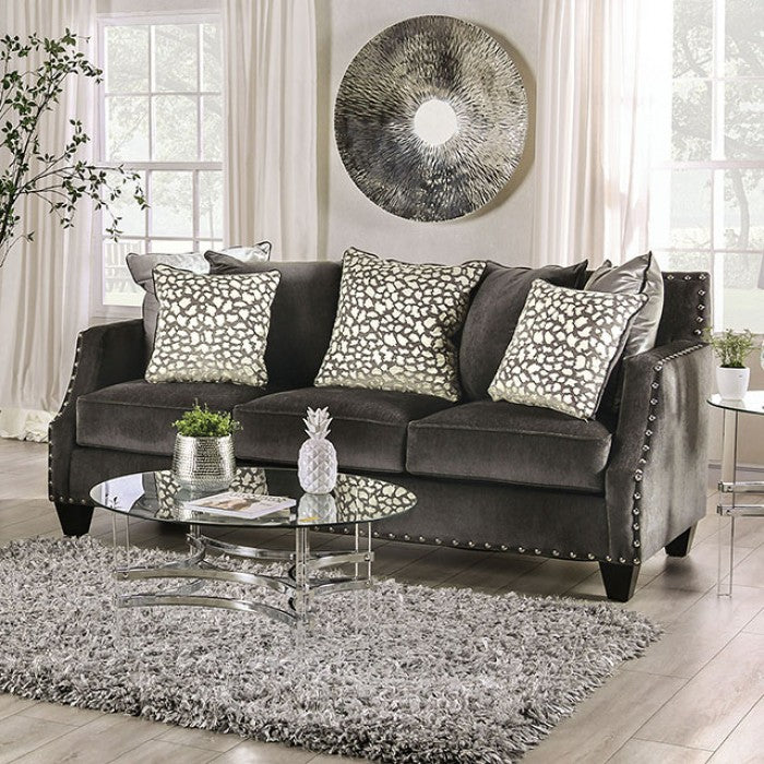 Furniture of America - Hendon 2 Piece Sofa Set in Gray - SM6227-SF-LV - GreatFurnitureDeal