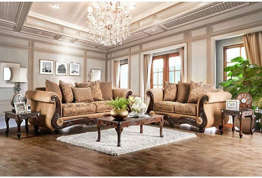 Furniture of America - Nicanor Gold Bronze 2 Piece Sofa Set - SM6407-SF-LV