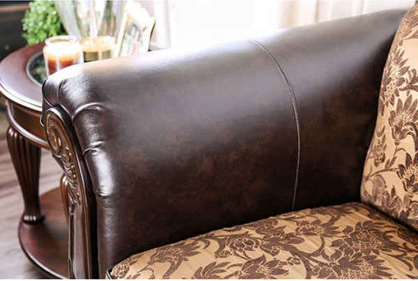 Furniture of America - Quirino 2 Piece Sofa Set in Dark Brown - SM6417-SF-LV