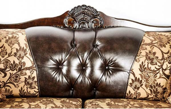 Furniture of America - Quirino 2 Piece Sofa Set in Dark Brown - SM6417-SF-LV