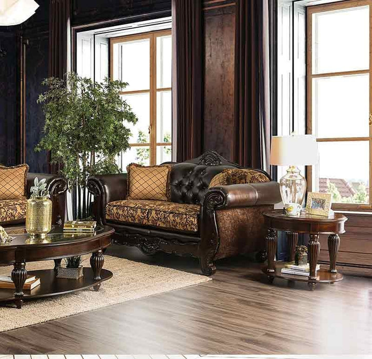 Furniture of America - Quirino 2 Piece Sofa Set in Dark Brown - SM6417-SF-LV - GreatFurnitureDeal
