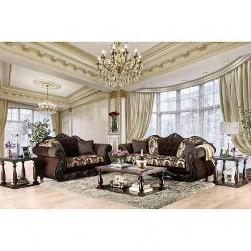 Furniture of America - Ronja 2 Piece Sofa Set in Dark Brown - SM6431-SF-LV - GreatFurnitureDeal