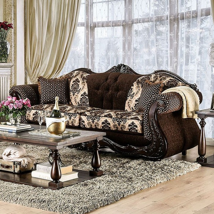Furniture of America - Ronja Sofa in Dark Brown - SM6431-SF - GreatFurnitureDeal