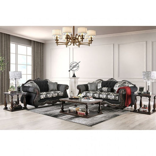 Furniture of America - Ronja 2 Piece Sofa Set in Black - SM6432-SF-LV - GreatFurnitureDeal