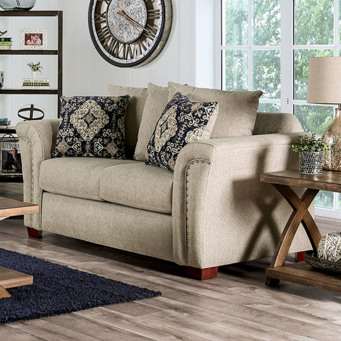 Furniture of America - Belsize 2 Piece Sofa Set in Beige - SM6438-SF-LV - GreatFurnitureDeal