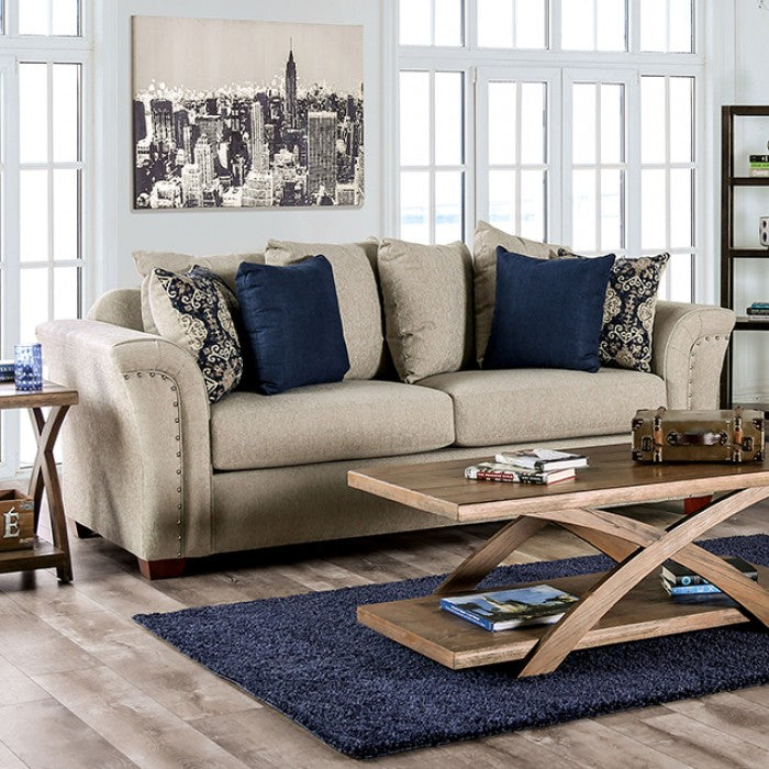 Furniture of America - Belsize 2 Piece Sofa Set in Beige - SM6438-SF-LV - GreatFurnitureDeal