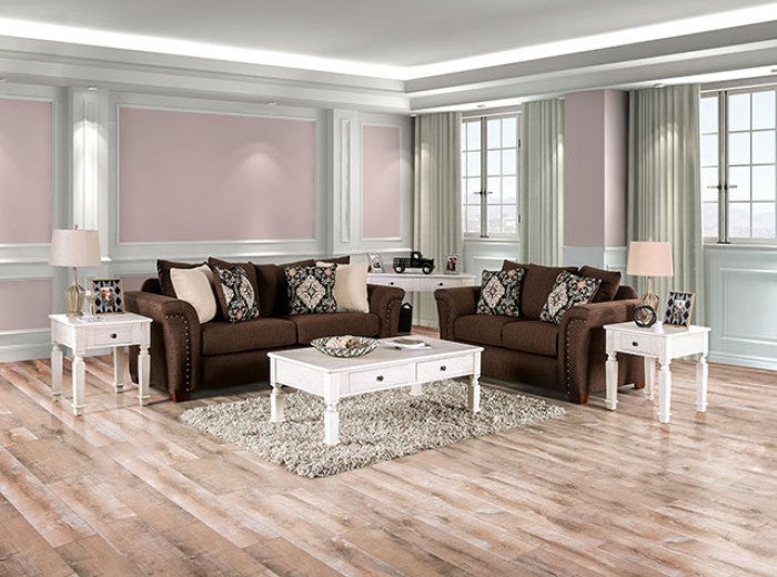 Furniture of America - Belsize 2 Piece Sofa Set in Chocolate - SM6439-SF-LV