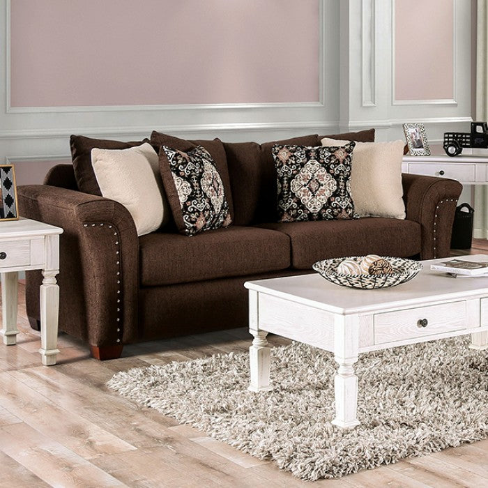 Furniture of America - Belsize 2 Piece Sofa Set in Chocolate - SM6439-SF-LV - GreatFurnitureDeal