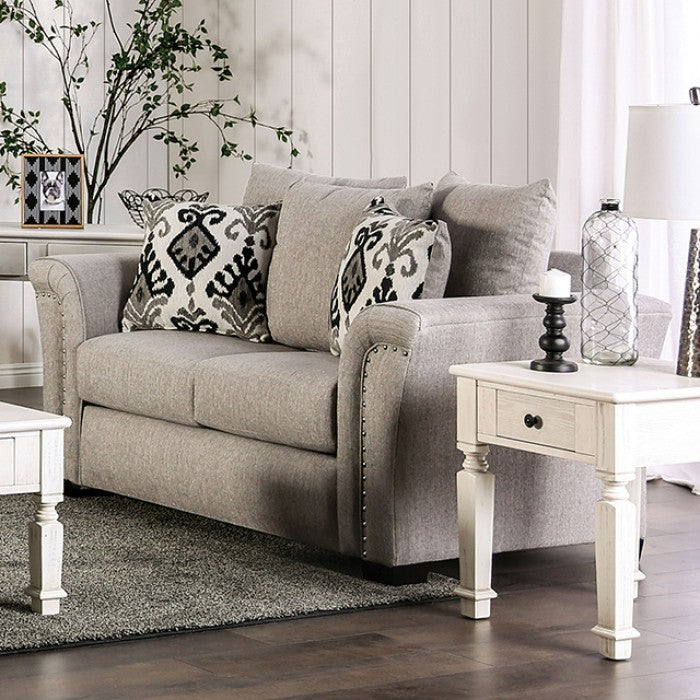 Furniture of America - Belsize 2 Piece Sofa Set in Light Taupe - SM6440-SF-LV - GreatFurnitureDeal