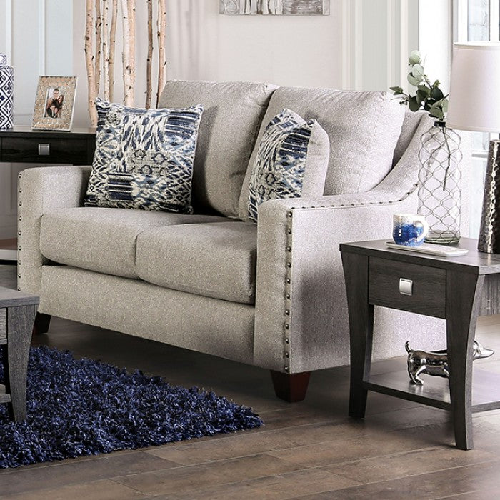 Furniture of America - Stickney 2 Piece Sofa Set in Light Gray - SM6441-SF-LV