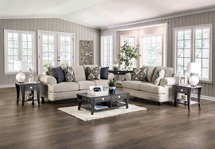 Furniture of America - Miramar 2 Piece Sofa Set in Beige - SM6442-SF-LV - GreatFurnitureDeal