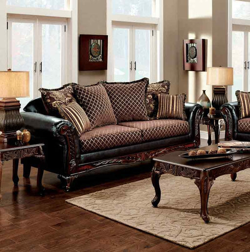 Furniture of America - San Roque Sofa in Brown - SM7635-SF