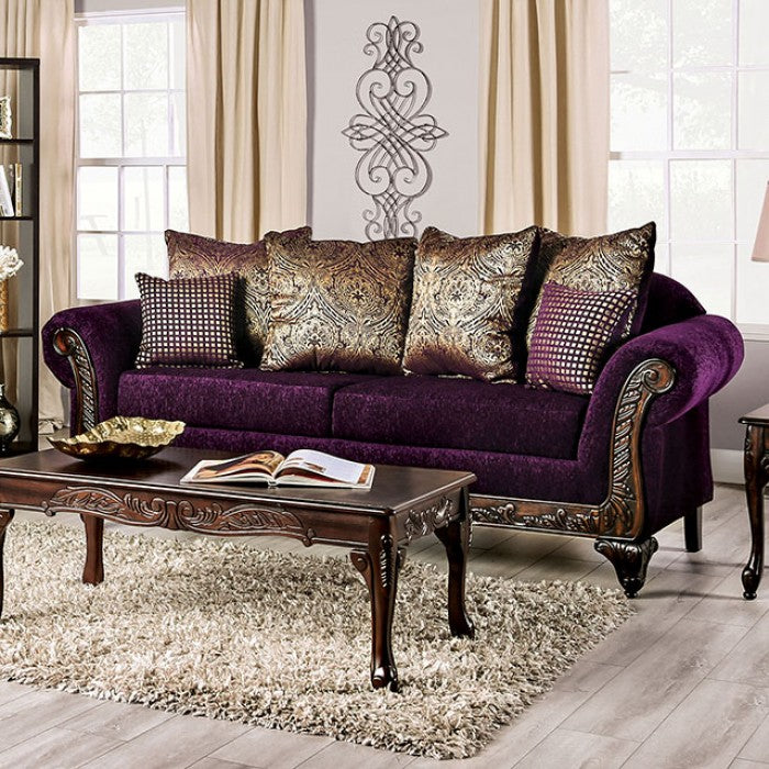 Furniture of America - Casilda Sofa in Purple - SM7743-SF - GreatFurnitureDeal