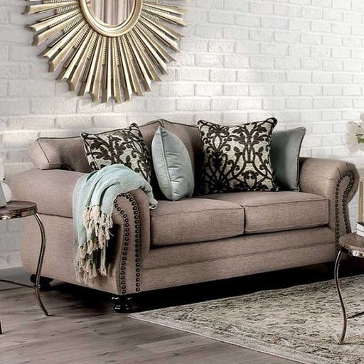 Furniture of America - Jarauld Dark Taupe 2 Piece Sofa Set - SM8006-SF-LV - GreatFurnitureDeal
