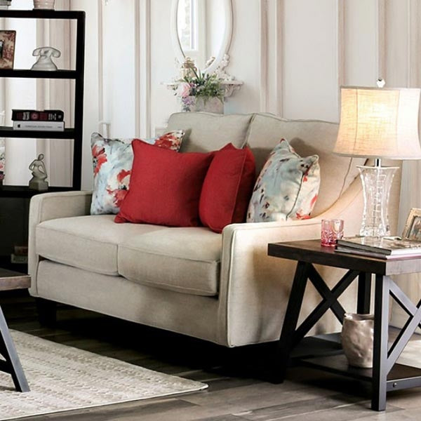 Furniture of America - Nadene Ivory 3 Piece Living Room Set - SM8014-SF-LV-CH - GreatFurnitureDeal