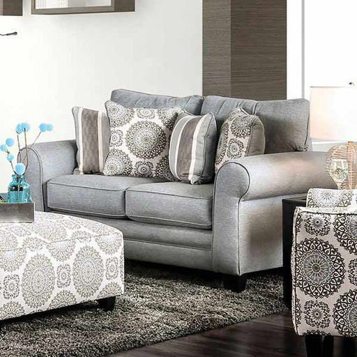 Furniture of America - Misty 4 Piece Living Room Set in Blue Gray - SM8141-SF-LV-CH-ST-OT - Loveseat