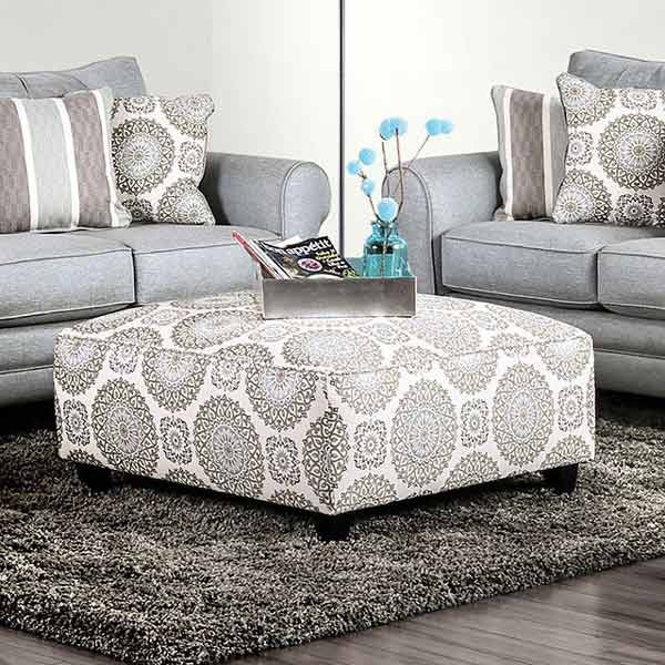 Furniture of America - Misty 4 Piece Living Room Set in Blue Gray - SM8141-SF-LV-CH-ST-OT - Ottoman
