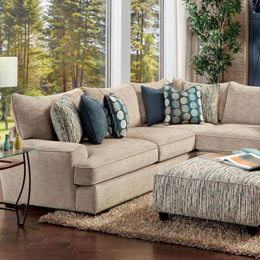 Furniture of America - Eastleigh Sectional in Tan - SM8187 - GreatFurnitureDeal