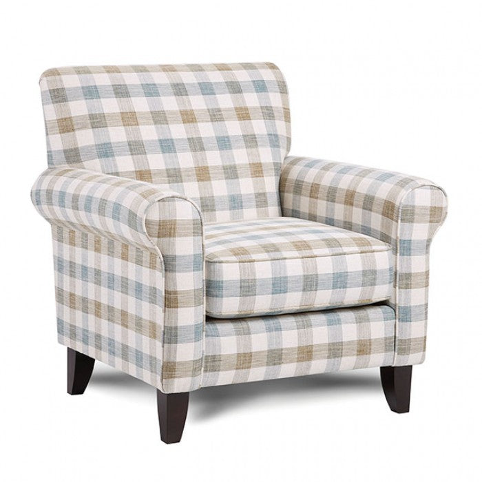 Furniture of America - Cadigan Chair in Checkered Multi - SM8191-CH-SQ