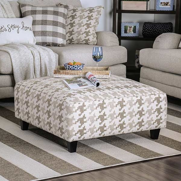 Furniture of America - Christine 4 Piece Living Room Set in Light Gray - SM8280-SF-LV-CH-OT - Ottoman