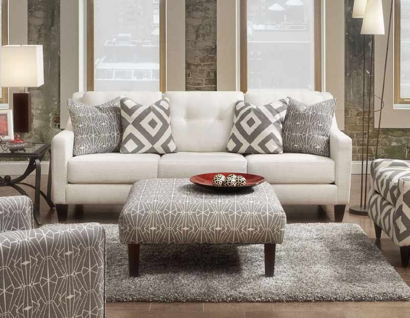 Furniture of America - Parker 2 Piece Sofa Set in Ivory - SM8563-SF-CH - Sofa