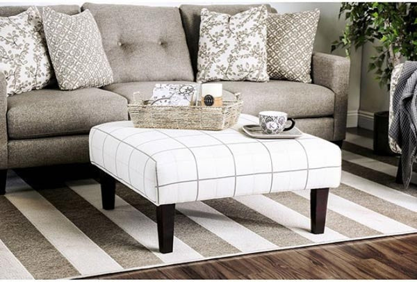 Furniture of America - Dorset 4 Piece Living Room Set in Light Gray - SM8564-SF-LV-CH-SQ-OT - Ottoman