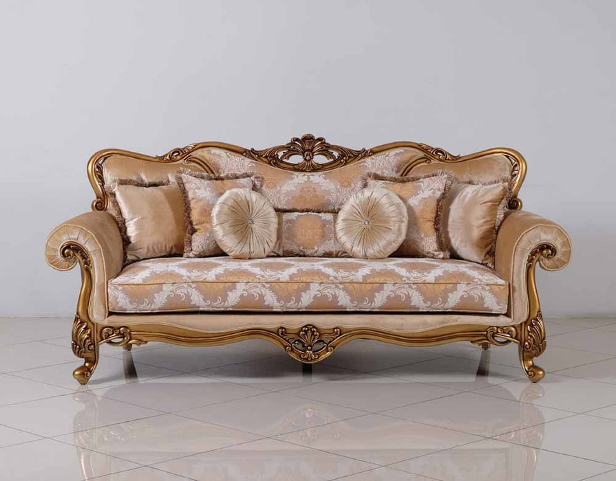 European Furniture - Cleopatra 2 Piece Luxury Sofa Set in Golden Bronze - 4798-SC - GreatFurnitureDeal