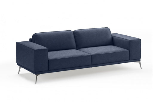 VIG Furniture - Coronelli Collezioni Soho Italian Maya Blue Leather Sofa - VGCCSOHO-SF-BLUE-S - GreatFurnitureDeal