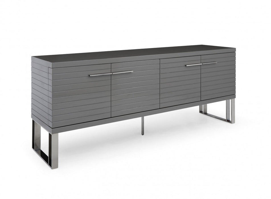 VIG Furniture - Modrest Splendor - Grey High Gloss Slatted Buffet - VGVCG20256-GRY-BUF