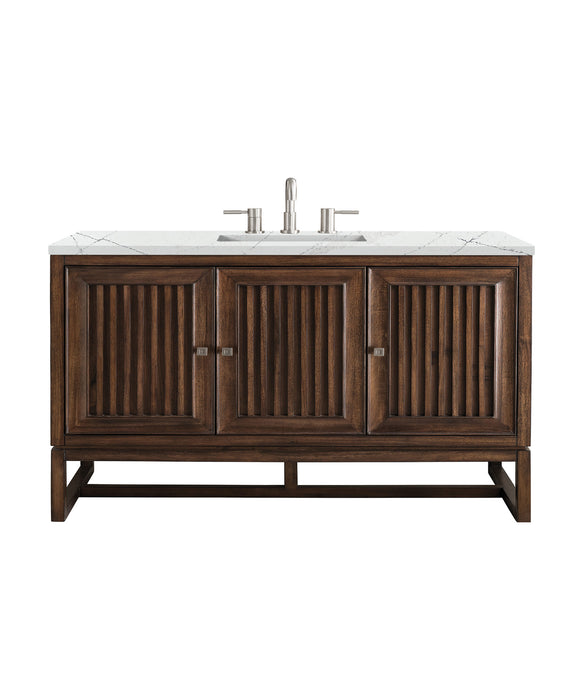 James Martin Furniture - Athens 48" Single Vanity Cabinet, Mid Century Acacia, w/ 3 CM Ethereal Noctis Top - E645-V48-MCA-3ENC
