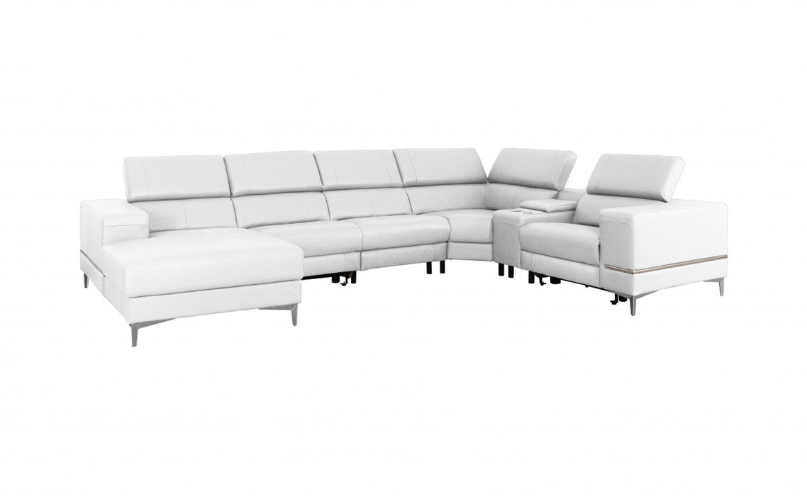 VIG Furniture - Divani Casa Stanton - Modern White Sectional Sofa + Recliners - VGKNE9210-8WHT-SECT