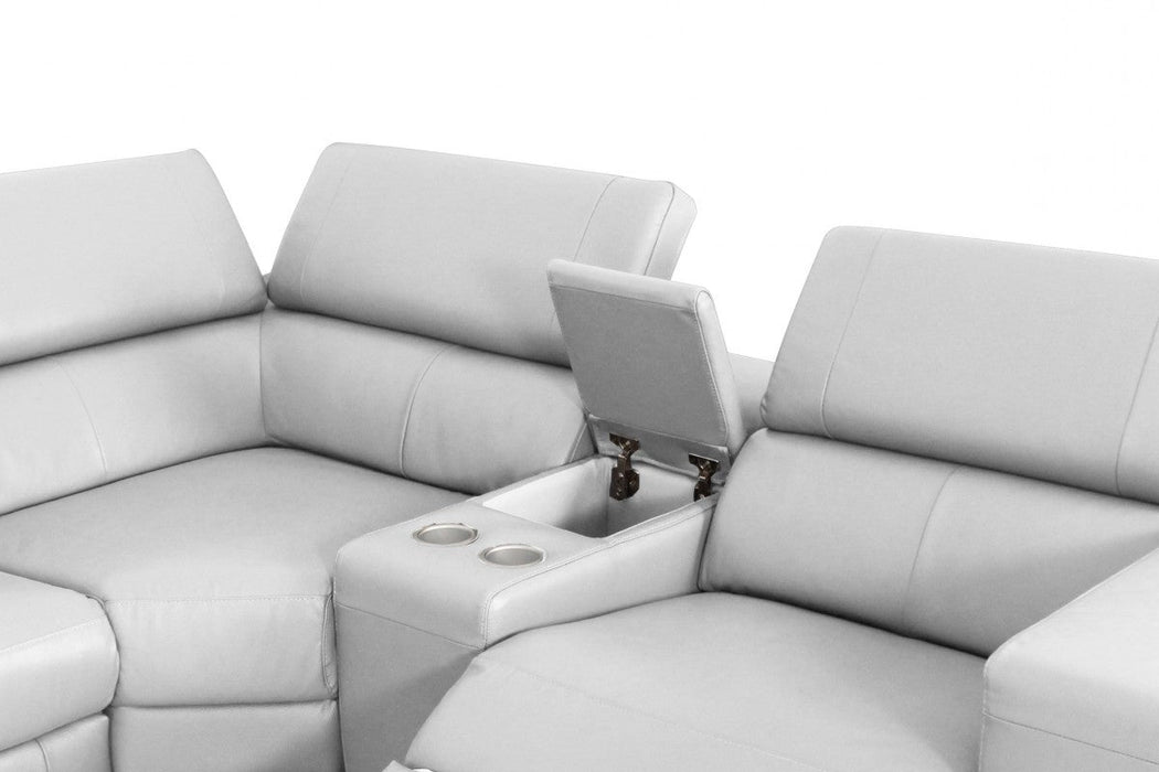 VIG Furniture - Divani Casa Stanton - Modern White Sectional Sofa + Recliners - VGKNE9210-8WHT-SECT - GreatFurnitureDeal