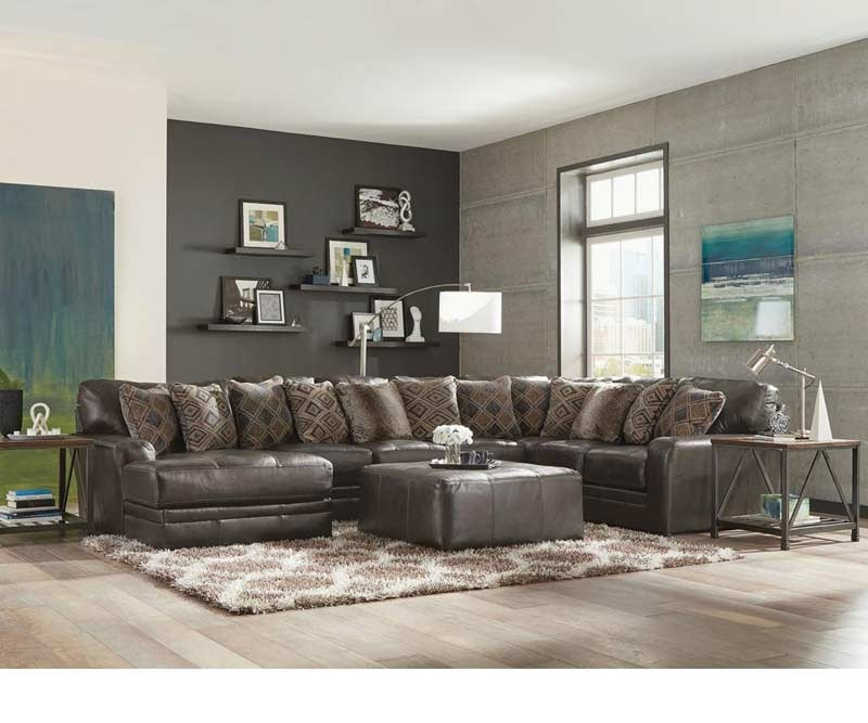 Jackson Furniture - Denali 3 Piece Sectional Sofa with 50" Cocktail Ottoman in Steel - 4378-72-75-30-28-STEEL