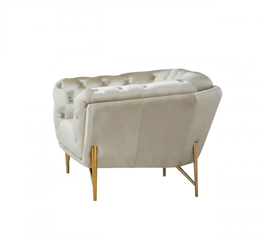 VIG Furniture - Divani Casa Stella Transitional Beige Velvet Chair - VGCA2020-BEIGE-CH - GreatFurnitureDeal